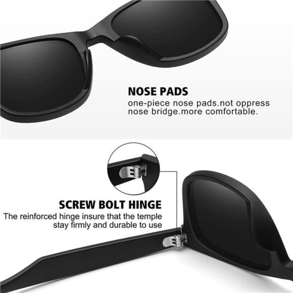 Polarized Sunglasses for Men Women Classic Retro Sun Glasses 100% UV Protection - Picture 2 of 7